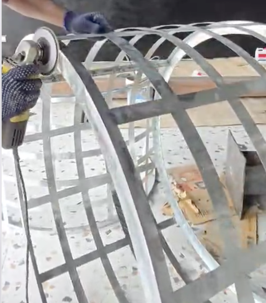 making of cylinder shape led screen for dates palm